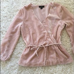 Jcrew pink velvet top